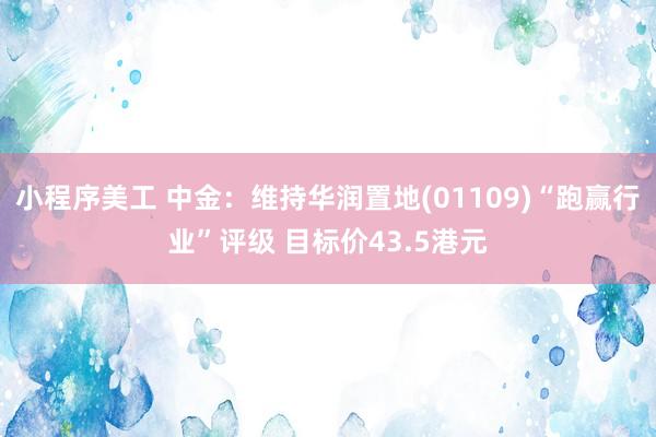 小程序美工 中金：维持华润置地(01109)“跑赢行业”评级 目标价43.5港元