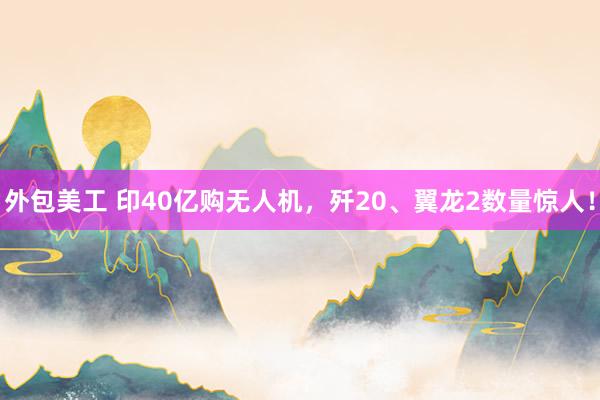 外包美工 印40亿购无人机，歼20、翼龙2数量惊人！